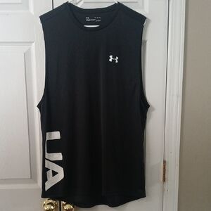 Under Armour Loose Heatgear black sleeveless shirt tank top Sz XL NWOT